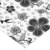 Chemin De Table Long Impression florale noire et blanche (Coin)