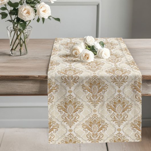Chemin De Table Long Imprimante Victorian Neutral Damask