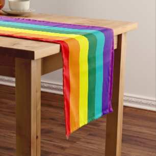 Chemin De Table Long Indicateur de la fierté arc-en-ciel 7 bandes