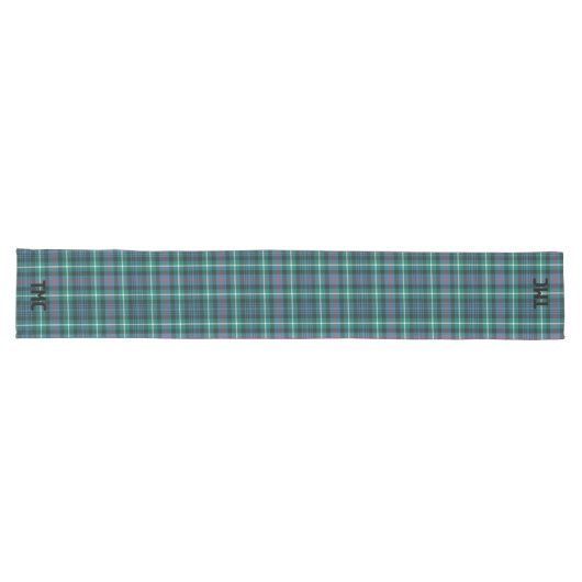 Chemin De Table Long INITIALES Tartan Plaid Classique Festive Holiday (Horizontal)