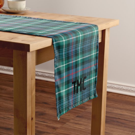Chemin De Table Long INITIALES Tartan Plaid Classique Festive Holiday (In Situ)