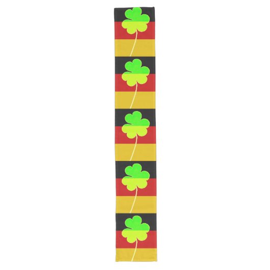 Chemin De Table Long Irish German Flag Shamrock Clover St. Patrick Fun (Devant)