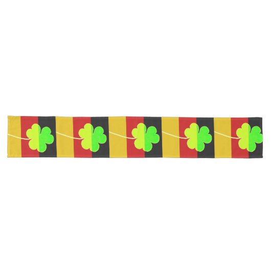 Chemin De Table Long Irish German Flag Shamrock Clover St. Patrick Fun (Horizontal)