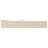 Chemin De Table Long Ivoire et Taupe Victorian Damask Table Accent (Horizontal)