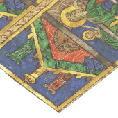 CHEMIN DE TABLE LONG JAUNE D'OR FLORALE, NATIVITÉ PARCHEMENT DE NOËL (Coin)