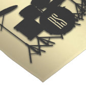 Chemin De Table Long Jeu de tambour monogramme or (Coin)