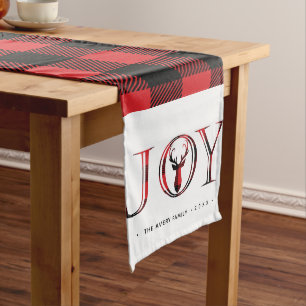 Chemin De Table Long Joy Modern Plaid Personnalisé
