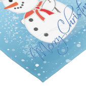 Chemin De Table Long Joyeux Noël Snowman et Snowflakes (Coin)