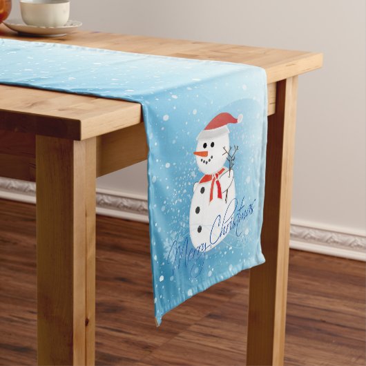 Chemin De Table Long Joyeux Noël Snowman et Snowflakes (In Situ)