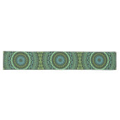 Chemin De Table Long Kaleidoscope vert et Turquoise Mandala Motif (Horizontal)