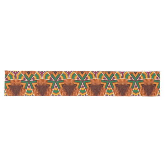 Chemin De Table Long Kente Géométrie Kwanzaa Afrocentric (Horizontal)