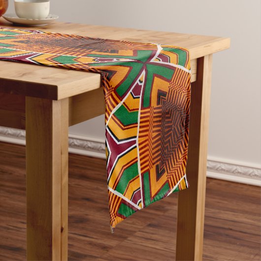 Chemin De Table Long Kente Géométrie Kwanzaa Afrocentric (In Situ)