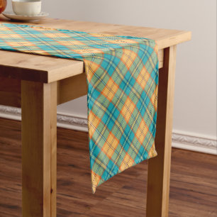 Chemin De Table Long Kingfisher Tartan Table Runner
