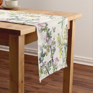 Chemin De Table Long La réglisse botanique vintage fleurit le coureur