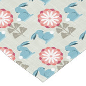 Chemin De Table Long Lapins et fleurs (Coin)