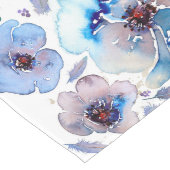 Chemin De Table Long Le bleu fleurit l'aquarelle (Coin)