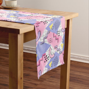 Chemin De Table Long Lilac rose actif des années 80 Memphis