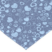 Chemin De Table Long Luxe Moderne Élégant Amour Bleu Coeur (Coin)