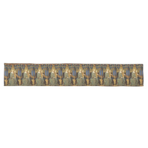 Chemin De Table Long MAESTA, VIERGE ET ENFANT, Jaune d'or bleu, Noël