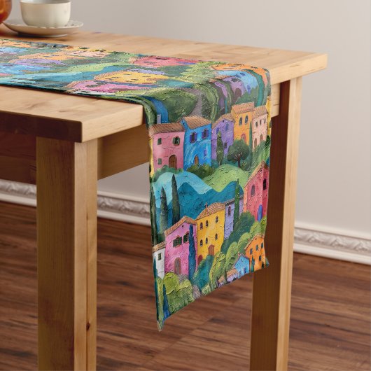 Chemin De Table Long Maisons toscanes colorées (In Situ)