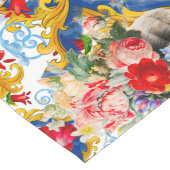 Chemin De Table Long Majolica, style sicilien, fleurs (Coin)