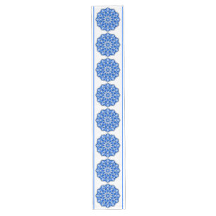 Chemin De Table Long Mandala en bleu