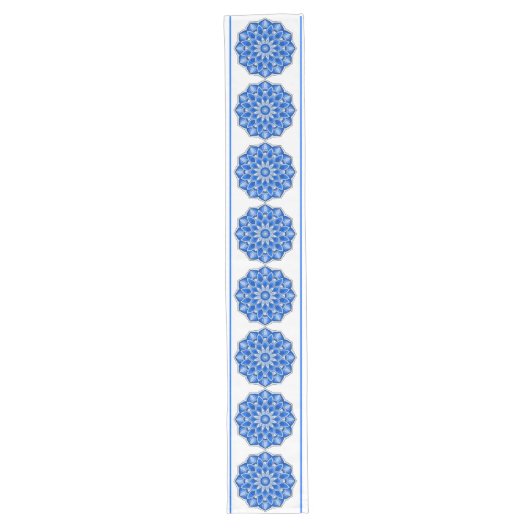 Chemin De Table Long Mandala en bleu (Devant)