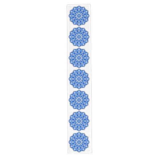 Chemin De Table Long Mandala en bleu (Devant)