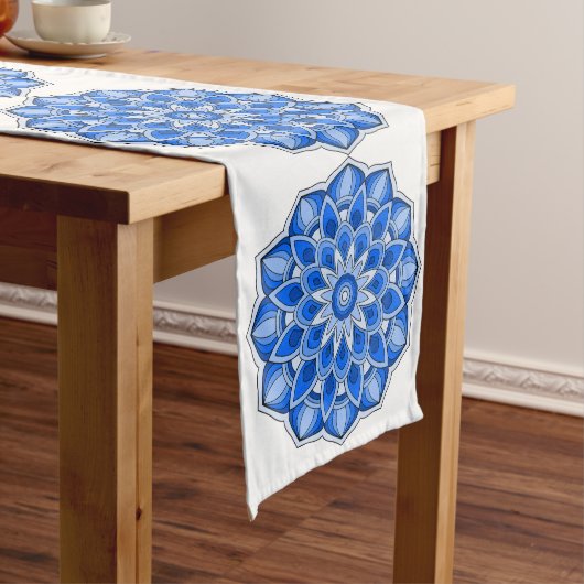 Chemin De Table Long Mandala en bleu (In Situ)