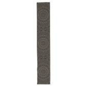 Chemin De Table Long Mandala Tan Camel avec une élégante symétrie (Devant)