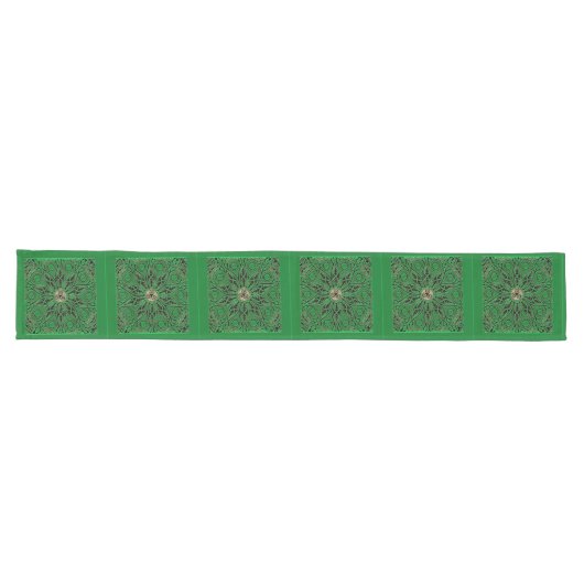 Chemin De Table Long Mandala vert de Kelly Triskele (Horizontal)