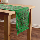 Chemin De Table Long Mandala vert de Kelly Triskele (In Situ)