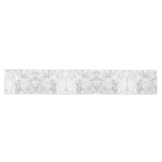 Chemin De Table Long Marbre blanc et gris simple | (Horizontal)