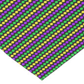 Chemin De Table Long Mardi Gras Vert, Jaune, Perles Violettes sur Fond (Coin)