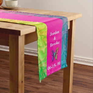 Chemin De Table Long [Mariage de crinière arc-en-ciel] Papillon cardiaq