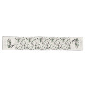 Chemin De Table Long Mariage gothique ou Ivory Skull & Roses (Horizontal)