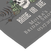 Chemin De Table Long Mariée ou Morte Fleurs Noires Crânes Enterrement d (Coin)