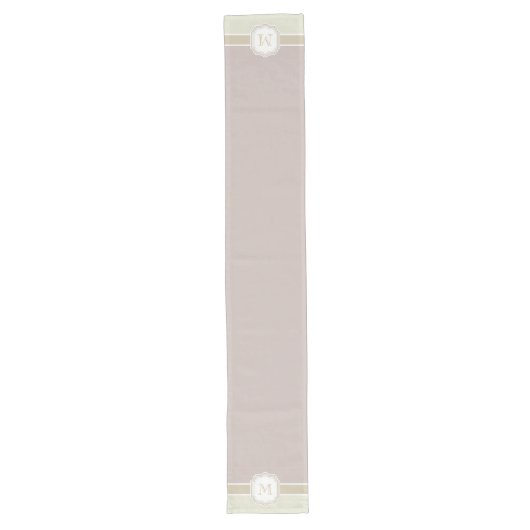 Chemin De Table Long Mauve & Sable Monogramme (Devant)