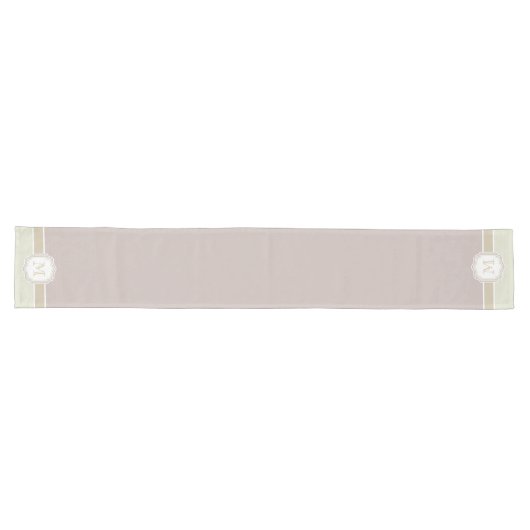 Chemin De Table Long Mauve & Sable Monogramme (Horizontal)