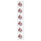 Chemin De Table Long Mechanical Crescent with Red Roses (Devant)