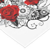 Chemin De Table Long Mechanical Crescent with Red Roses (Coin)