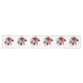 Chemin De Table Long Mechanical Crescent with Red Roses (Horizontal)