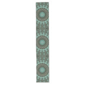 Chemin De Table Long Medallion antique en Turquoise et Emeraude (Devant)
