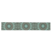Chemin De Table Long Medallion antique en Turquoise et Emeraude (Horizontal)