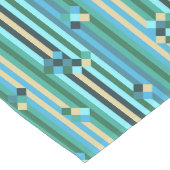 Chemin De Table Long Mélange de bandes - vert et bleu (Coin)