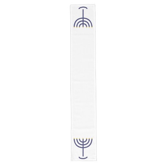 Chemin De Table Long Menorah Table Runner White-Navy (Devant)