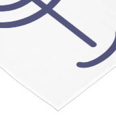 Chemin De Table Long Menorah Table Runner White-Navy (Coin)