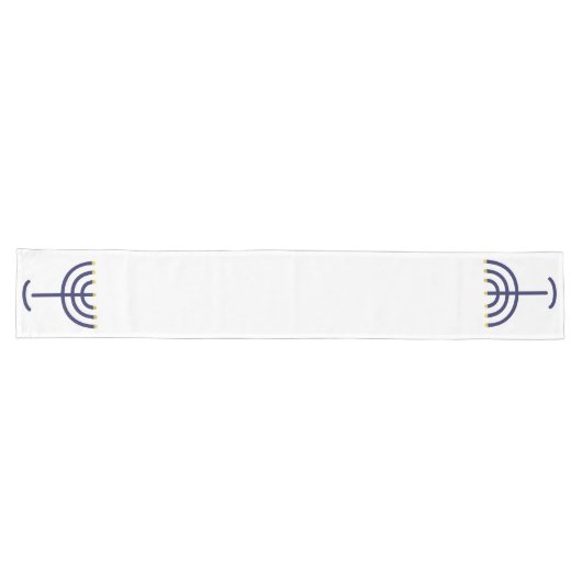 Chemin De Table Long Menorah Table Runner White-Navy (Horizontal)