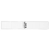 CHEMIN DE TABLE LONG MINIMALIST BLACK THREE LETTER MONOGRAM NAME WHITE (Horizontal)