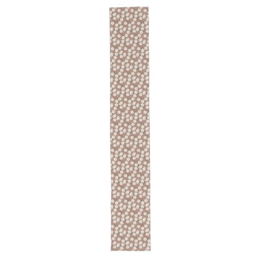 Chemin De Table Long Mocha Mousse - Fleur de coton (Devant)